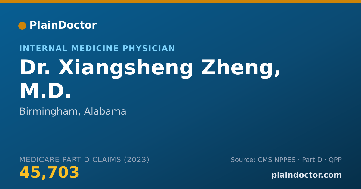 Shareable card for Xiangsheng Zheng, M.D. - Internal Medicine Physician, Birmingham, AL