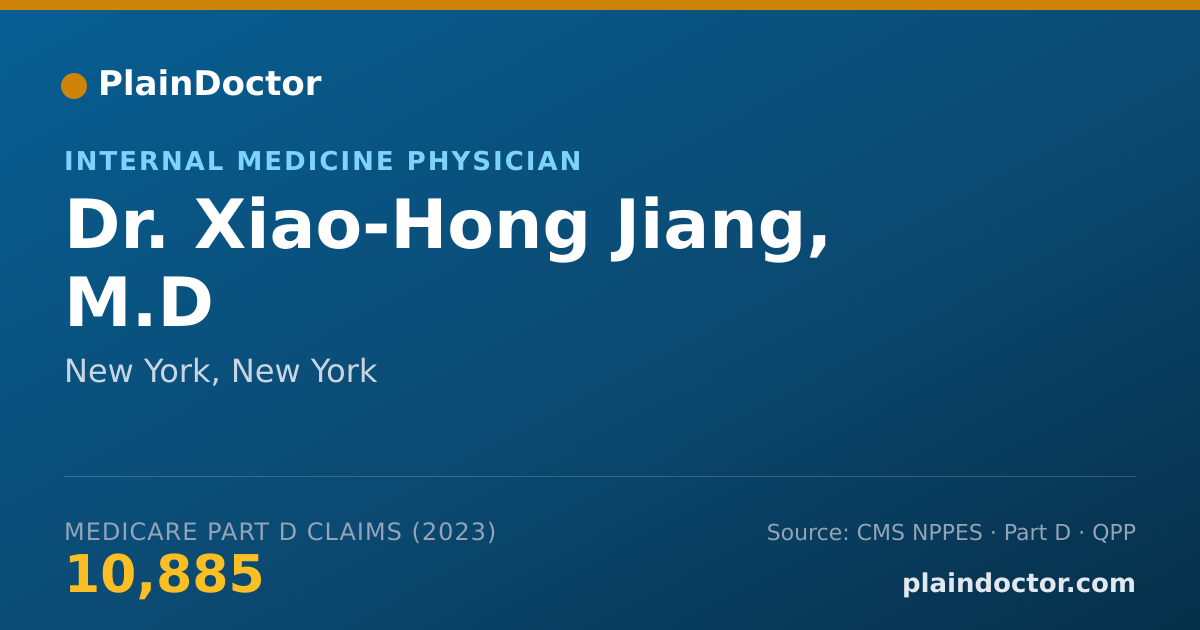 Shareable card for Xiao-Hong Jiang, M.D - Internal Medicine Physician, New York, NY