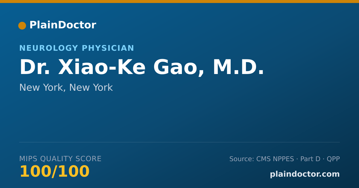 Shareable card for Xiao-Ke Gao, M.D. - Neurology Physician, New York, NY