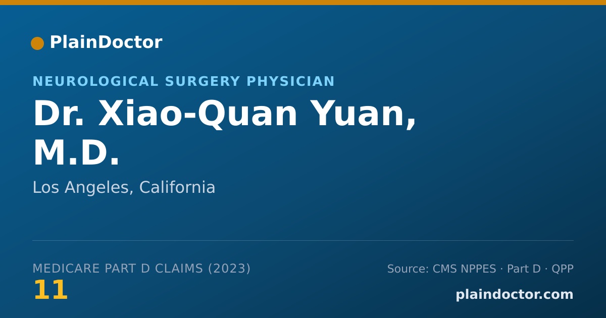 Shareable card for Xiao-Quan Yuan, M.D. - Neurological Surgery Physician, Los Angeles, CA