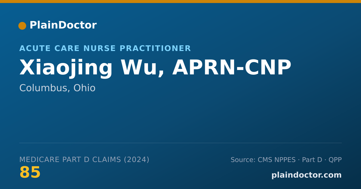 Shareable card for Xiaojing Wu, APRN-CNP - Registered Nurse, Columbus, OH