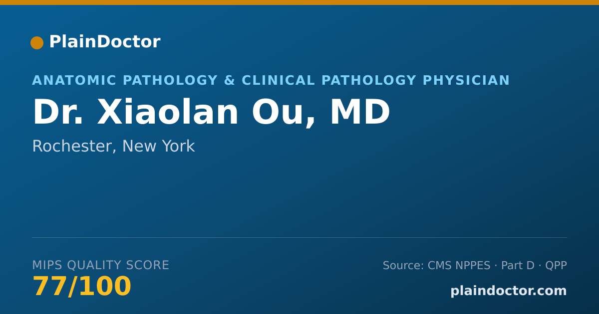 Shareable card for Xiaolan Ou, MD - Anatomic Pathology & Clinical Pathology Physician, Rochester, NY