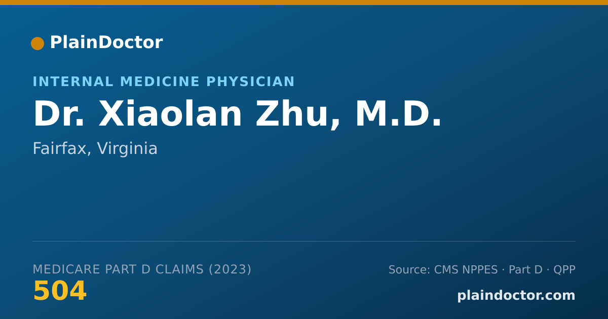 Shareable card for Xiaolan Zhu, M.D. - Internal Medicine Physician, Fairfax, VA