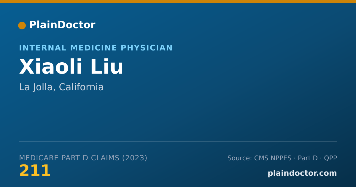 Shareable card for Xiaoli Liu - Internal Medicine Physician, La Jolla, CA