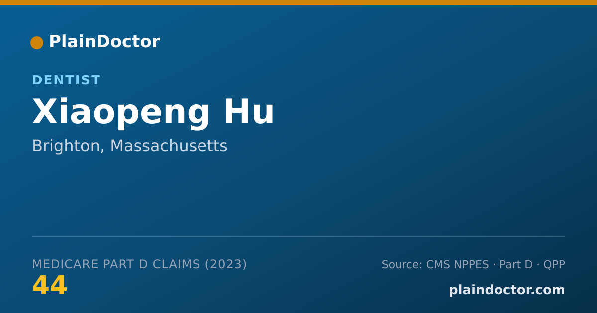 Shareable card for Xiaopeng Hu - Dentist, Brighton, MA