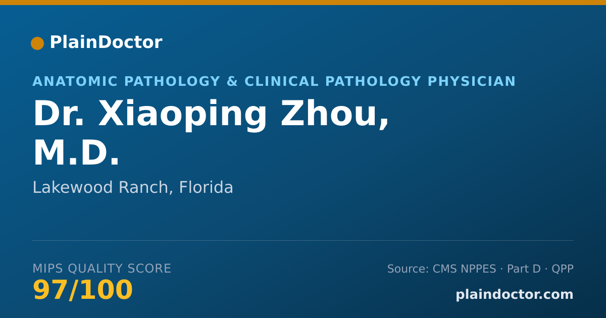 Shareable card for Xiaoping Zhou, M.D. - Anatomic Pathology & Clinical Pathology Physician, Lakewood Ranch, FL