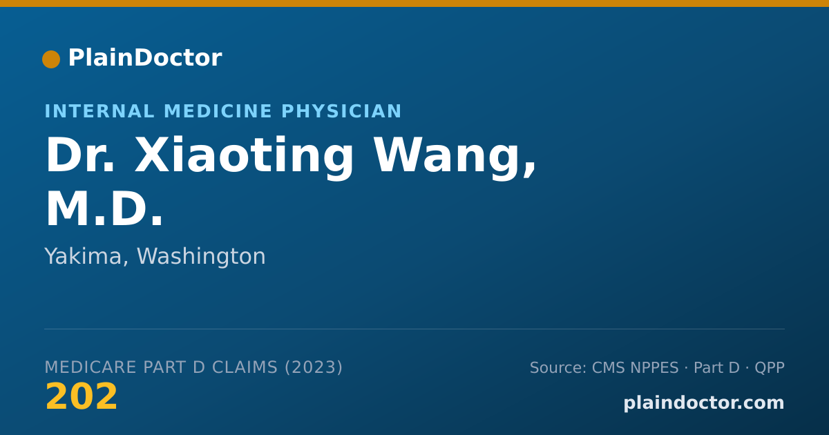 Shareable card for Xiaoting Wang, M.D. - Internal Medicine Physician, Yakima, WA