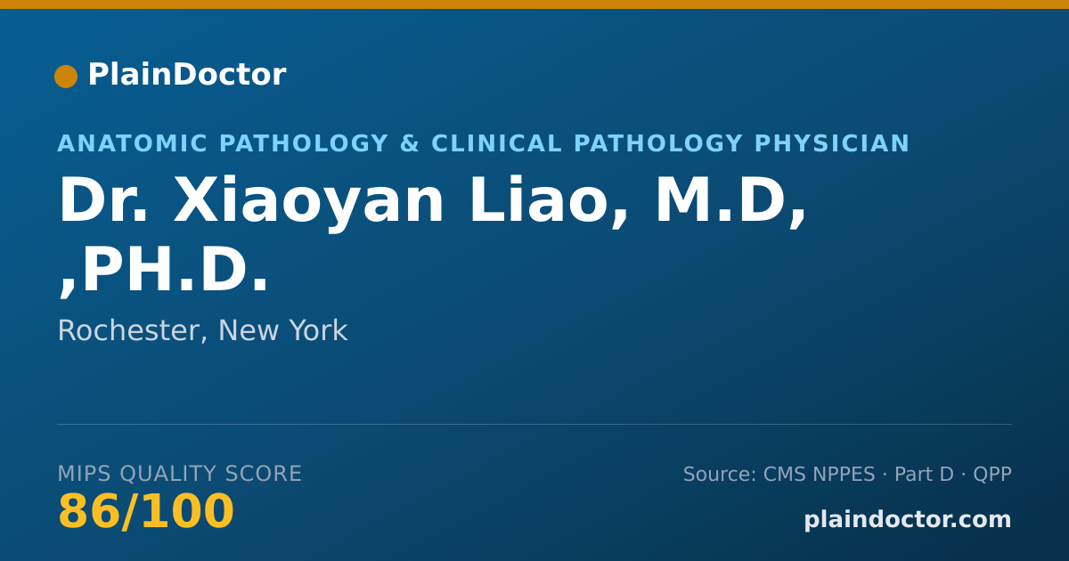 Shareable card for Xiaoyan Liao, M.D, ,PH.D. - Anatomic Pathology & Clinical Pathology Physician, Rochester, NY