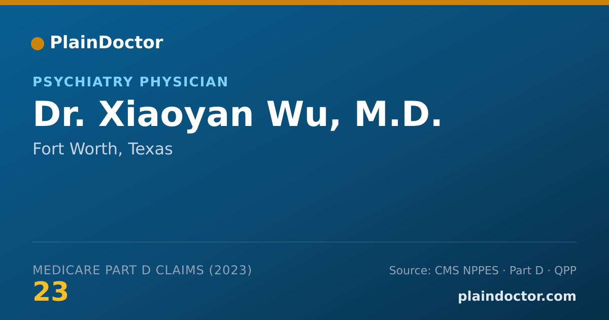 Shareable card for Xiaoyan Wu, M.D. - Psychiatry Physician, Fort Worth, TX