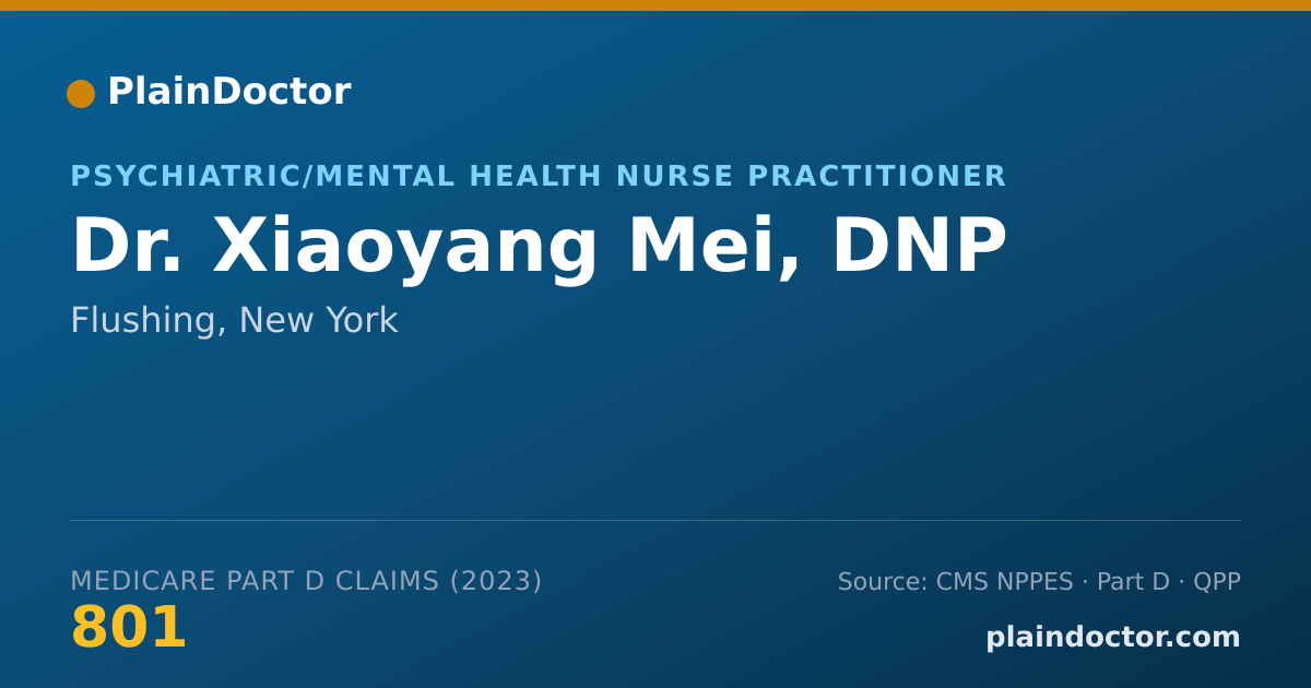 Shareable card for Xiaoyang Mei, DNP - Psychiatric/Mental Health Nurse Practitioner, Flushing, NY