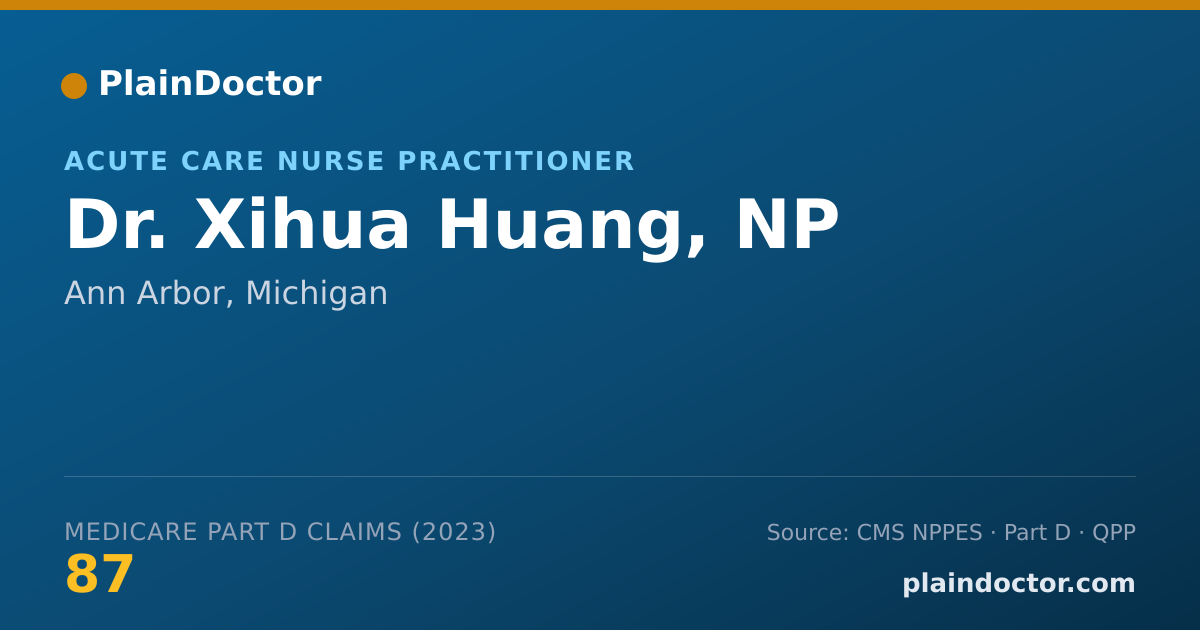 Shareable card for Xihua Huang, NP - Acute Care Nurse Practitioner, Ann Arbor, MI