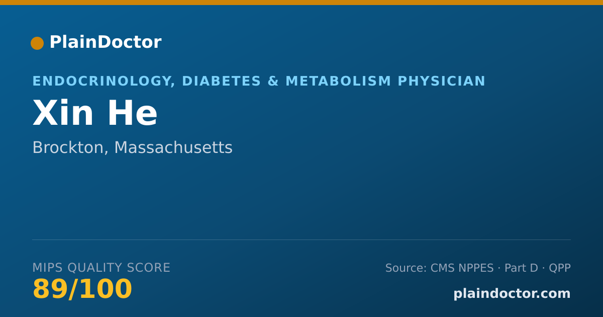 Shareable card for Xin He - Endocrinology, Diabetes & Metabolism Physician, Brockton, MA