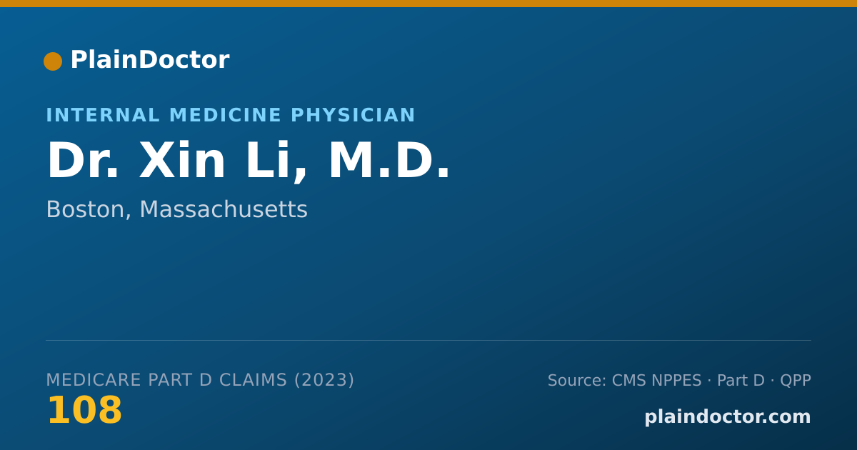 Shareable card for Xin Li, M.D. - Internal Medicine Physician, Boston, MA