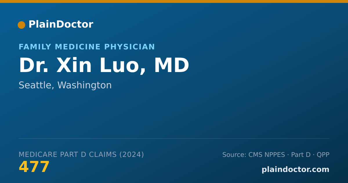 Shareable card for Xin Luo, MD - Family Medicine Physician, Seattle, WA