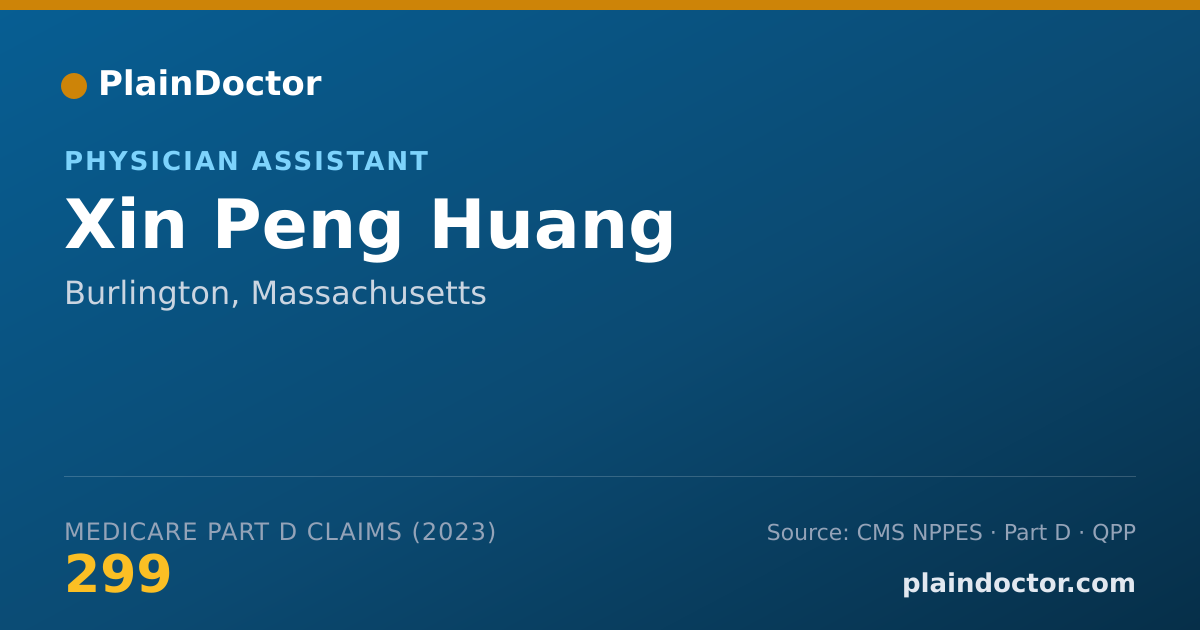 Shareable card for Xin Peng Huang - Physician Assistant, Burlington, MA