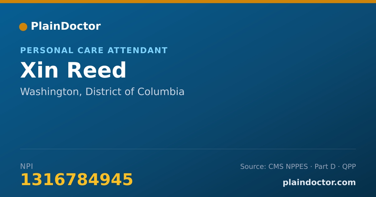 Shareable card for Xin Reed - Personal Care Attendant, Washington, DC