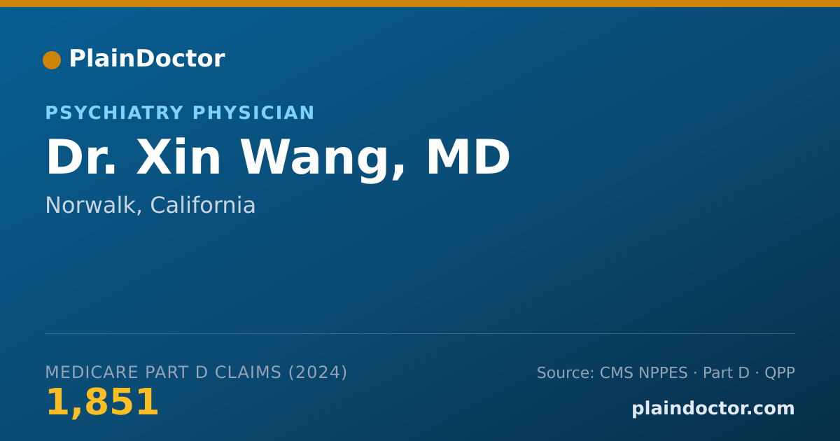 Shareable card for Xin Wang, MD - Psychiatry Physician, Norwalk, CA