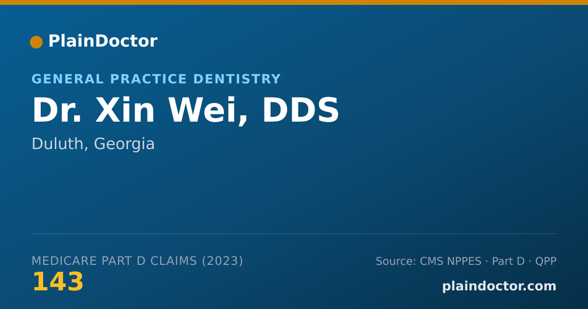 Shareable card for Xin Wei, DDS - General Practice Dentistry, Duluth, GA