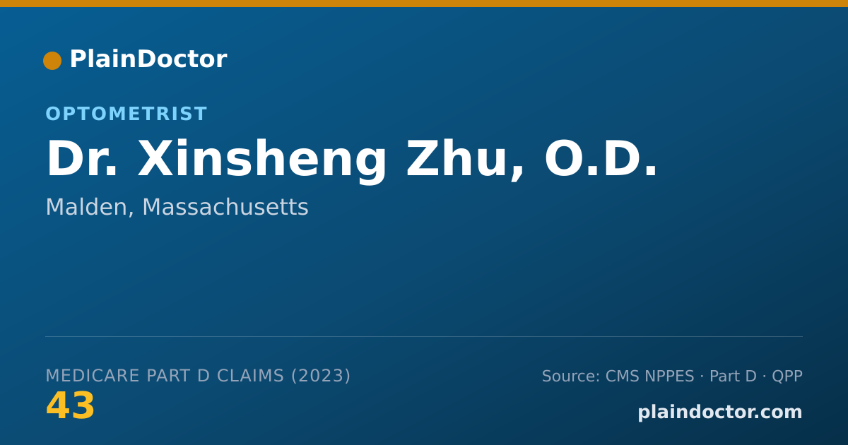 Shareable card for Xinsheng Zhu, O.D. - Optometrist, Malden, MA