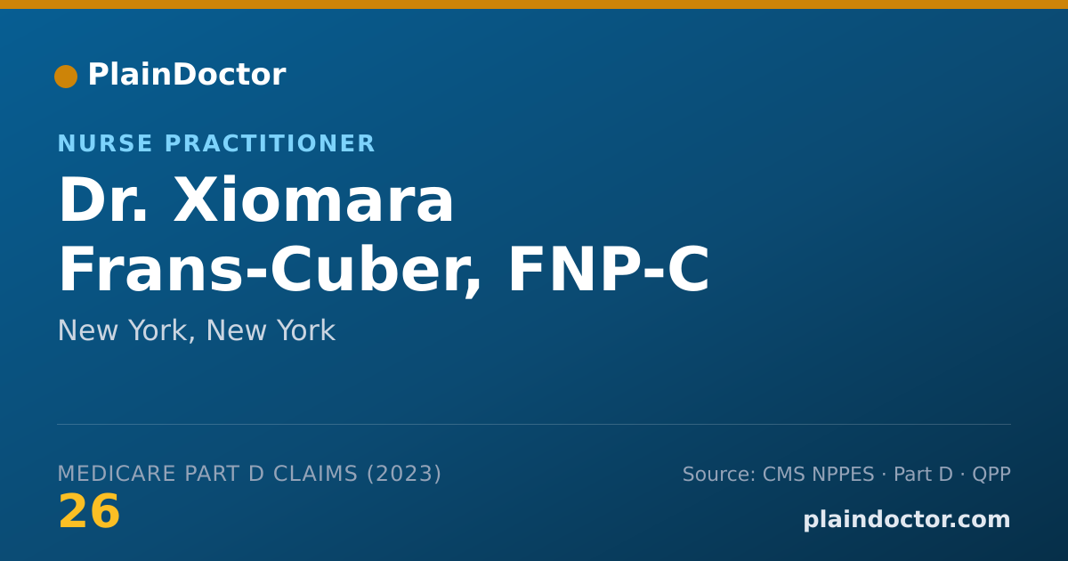 Shareable card for Xiomara Frans-Cuber, FNP-C - Nurse Practitioner, New York, NY