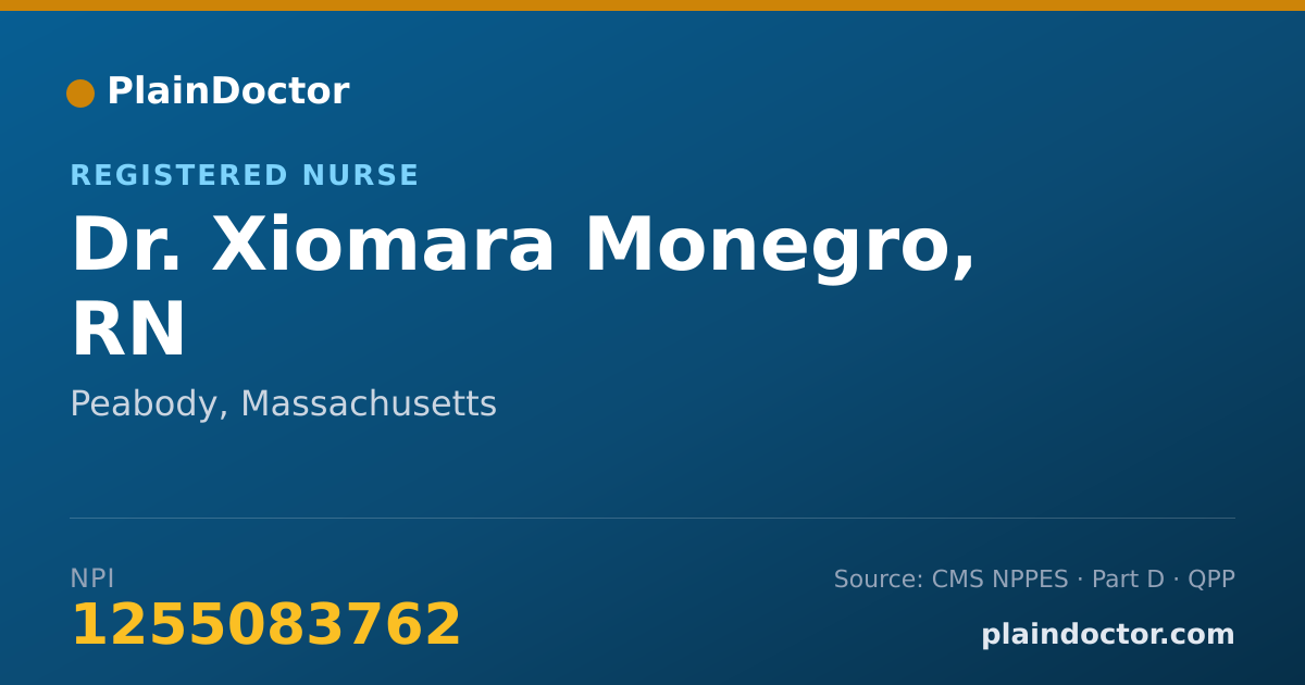 Shareable card for Xiomara Monegro, RN - Registered Nurse, Peabody, MA