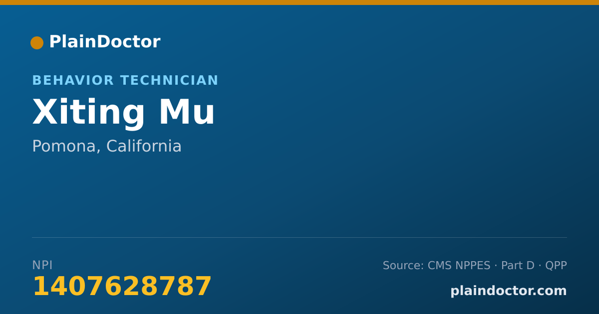 Shareable card for Xiting Mu - Behavior Technician, Pomona, CA