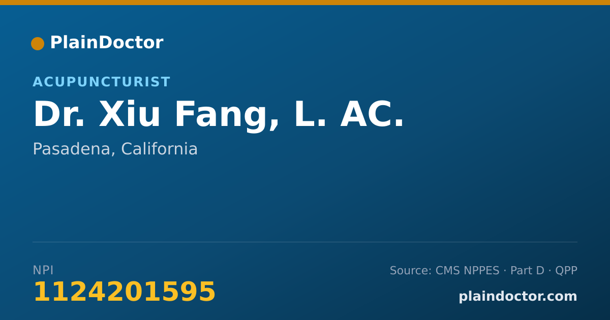 Shareable card for Xiu Fang, L. AC. - Acupuncturist, Pasadena, CA