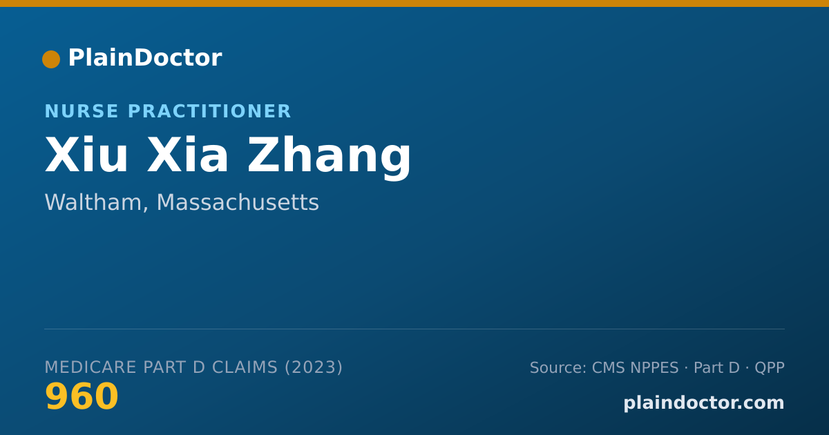 Shareable card for Xiu Xia Zhang - Nurse Practitioner, Waltham, MA