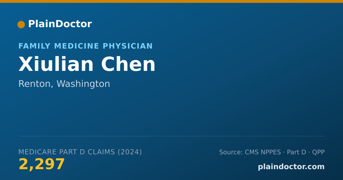 Shareable card for Xiulian Chen - Family Medicine Physician, Renton, WA