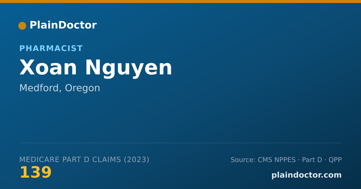 Shareable card for Xoan Nguyen - Pharmacist, Medford, OR
