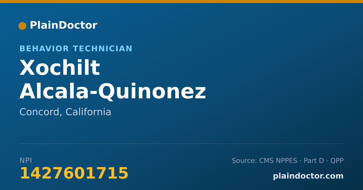 Shareable card for Xochilt Alcala-Quinonez - Behavior Technician, Concord, CA