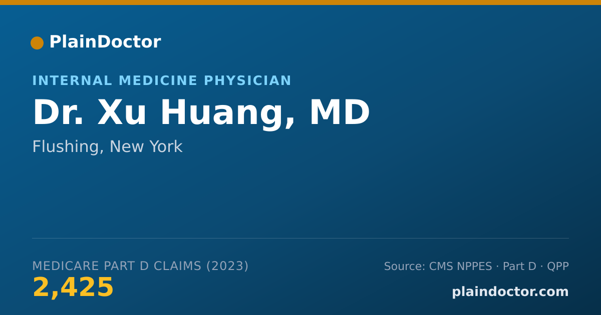 Shareable card for Xu Huang, MD - Internal Medicine Physician, Flushing, NY