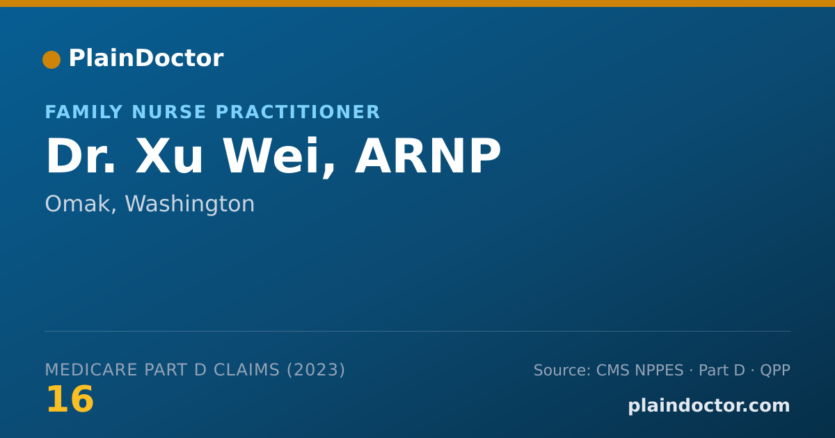 Shareable card for Xu Wei, ARNP - Family Nurse Practitioner, Omak, WA