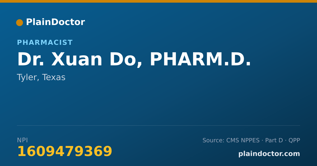 Shareable card for Xuan Do, PHARM.D. - Pharmacist, Tyler, TX