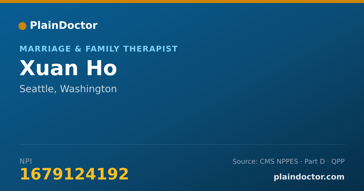 Shareable card for Xuan Ho - Marriage & Family Therapist, Seattle, WA