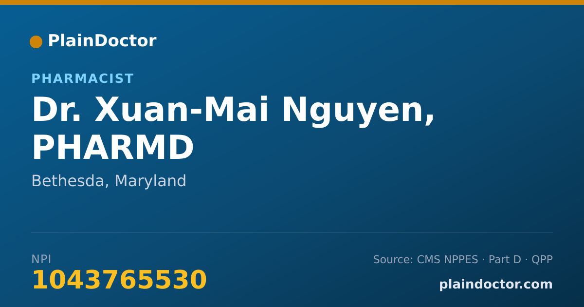 Shareable card for Xuan-Mai Nguyen, PHARMD - Pharmacist, Bethesda, MD