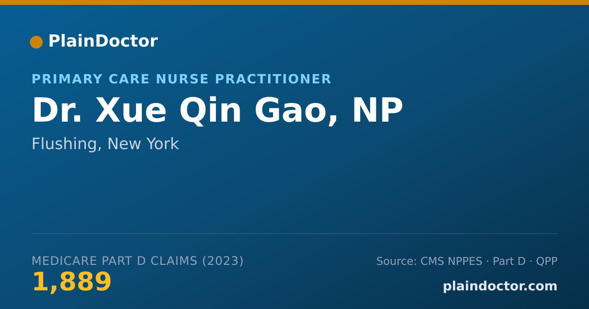 Shareable card for Xue Qin Gao, NP - Primary Care Nurse Practitioner, Flushing, NY
