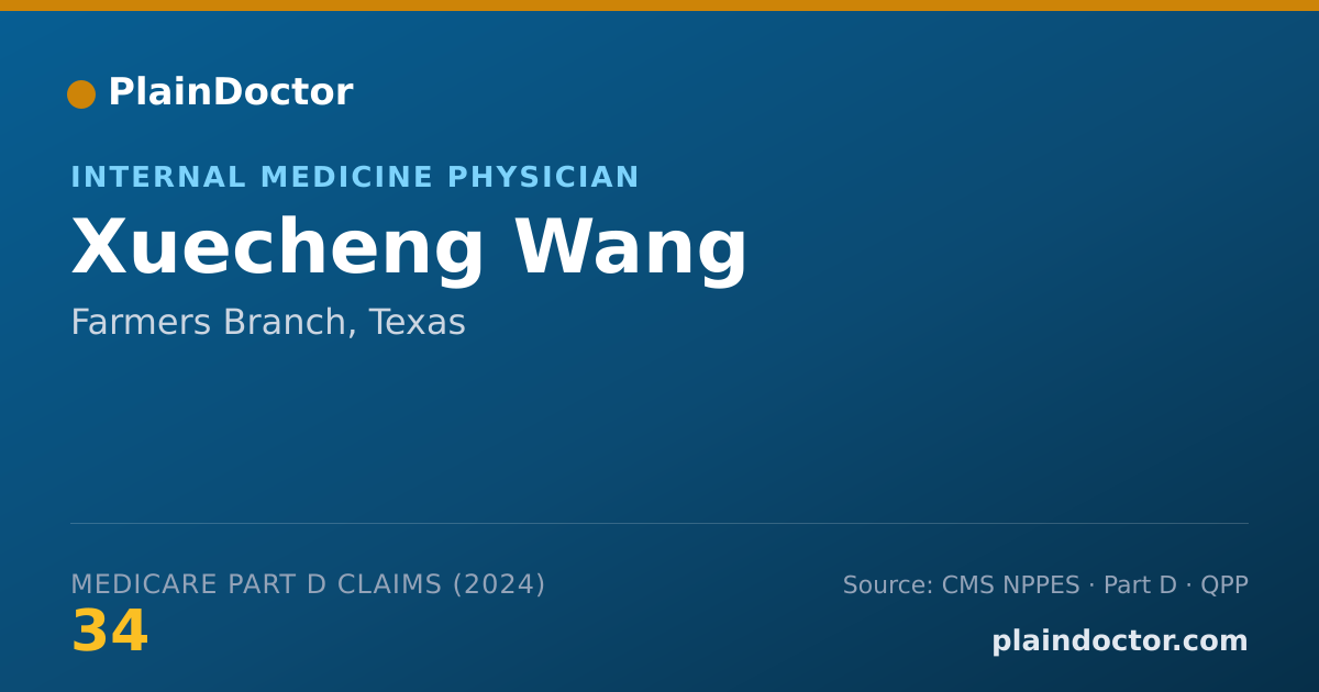 Shareable card for Xuecheng Wang - Internal Medicine Physician, Farmers Branch, TX