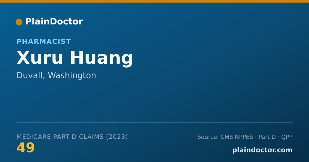Shareable card for Xuru Huang - Pharmacist, Duvall, WA