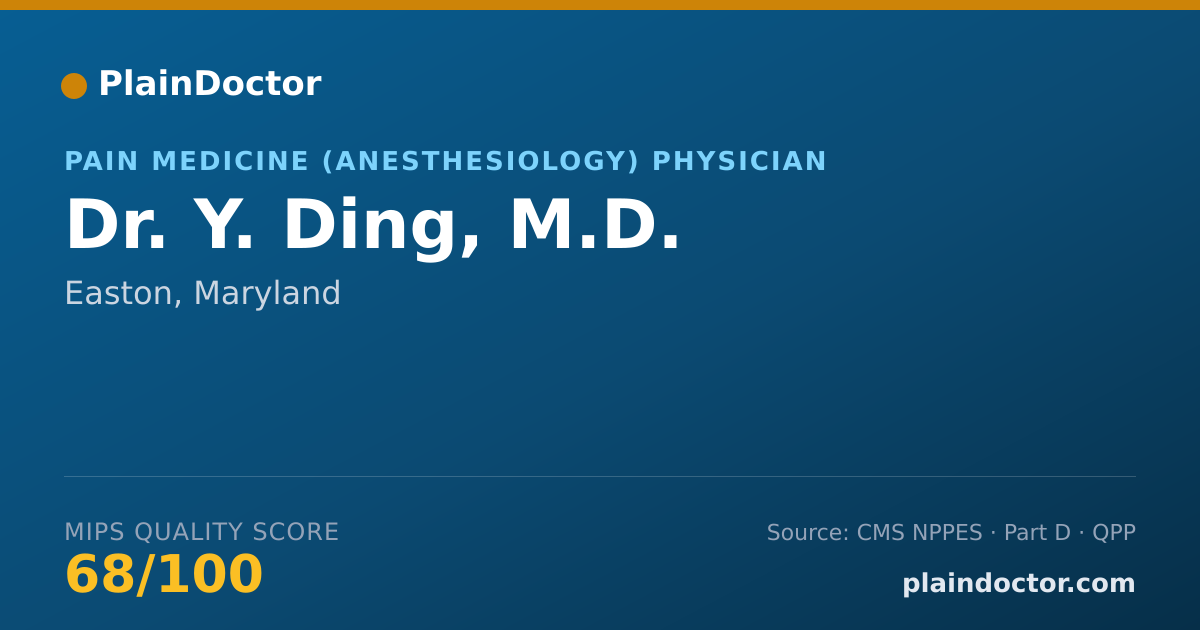 Shareable card for Y. Ding, M.D. - Pain Medicine (Anesthesiology) Physician, Easton, MD