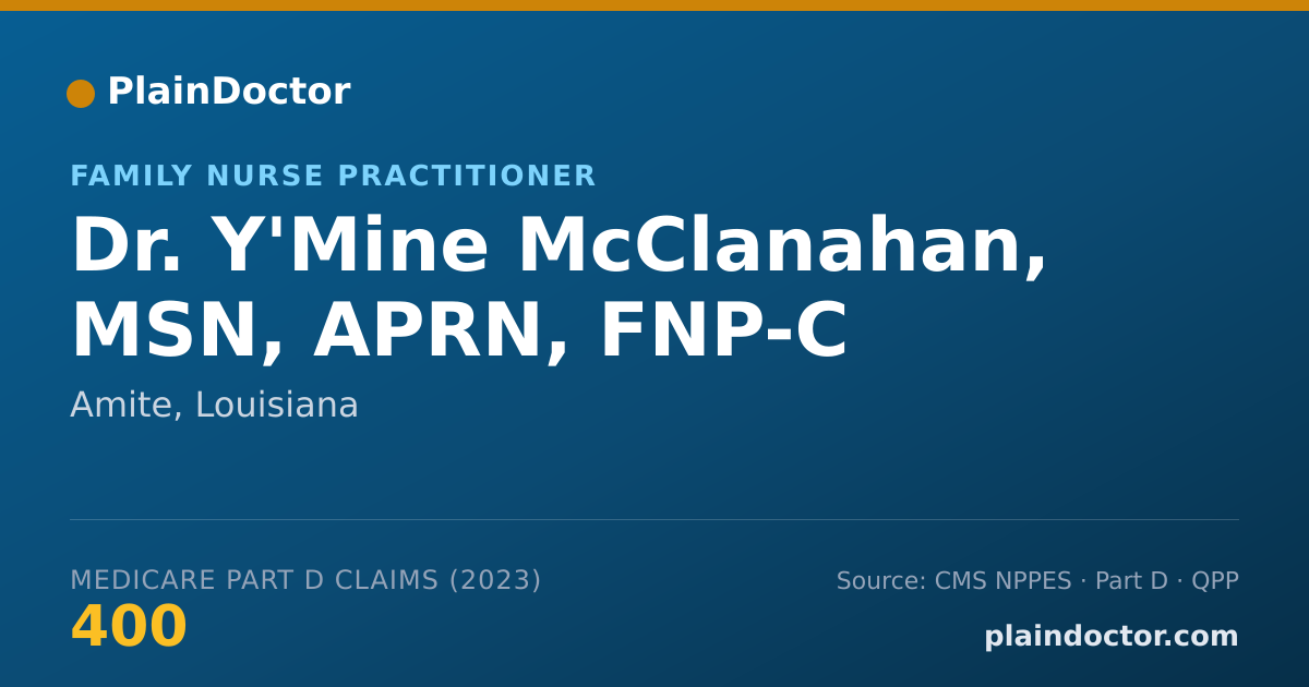 Shareable card for Y'Mine McClanahan, MSN, APRN, FNP-C - Family Nurse Practitioner, Amite, LA