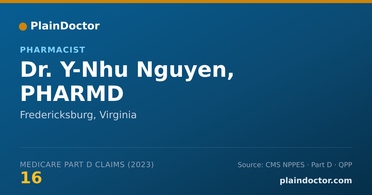 Shareable card for Y-Nhu Nguyen, PHARMD - Pharmacist, Fredericksburg, VA