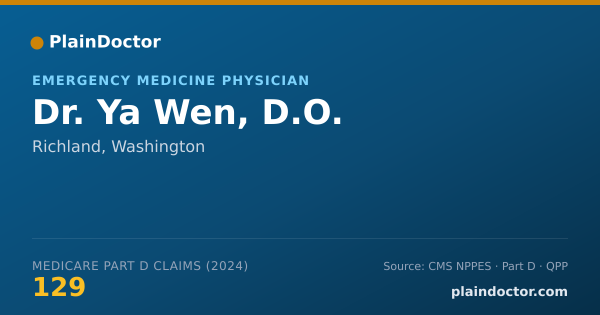 Shareable card for Ya Wen, D.O. - Emergency Medicine Physician, Richland, WA