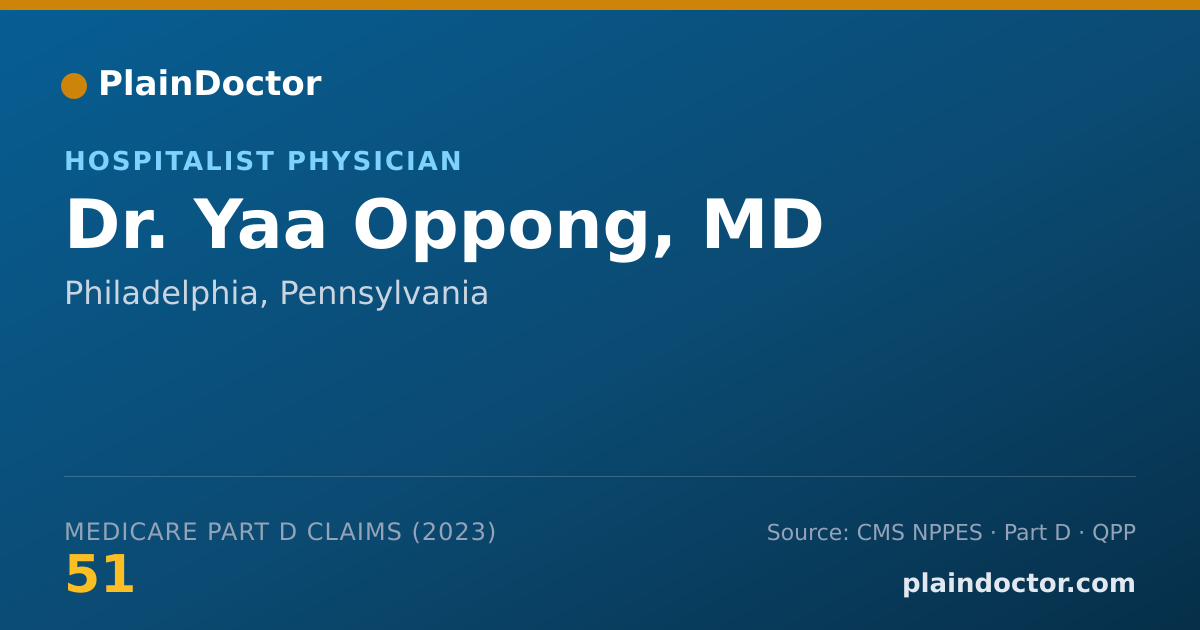 Shareable card for Yaa Oppong, MD - Hospitalist Physician, Philadelphia, PA