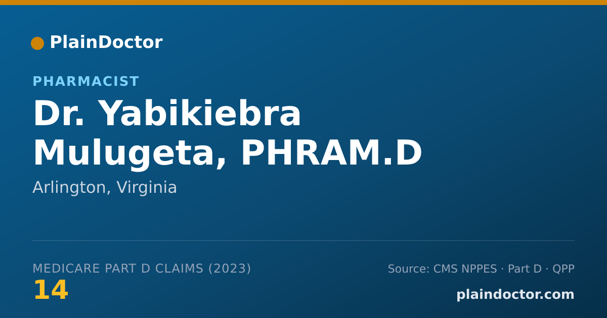 Shareable card for Yabikiebra Mulugeta, PHRAM.D - Pharmacist, Arlington, VA