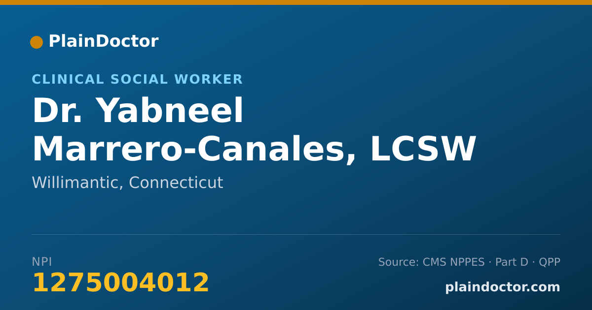 Shareable card for Yabneel Marrero-Canales, LCSW - Clinical Social Worker, Willimantic, CT