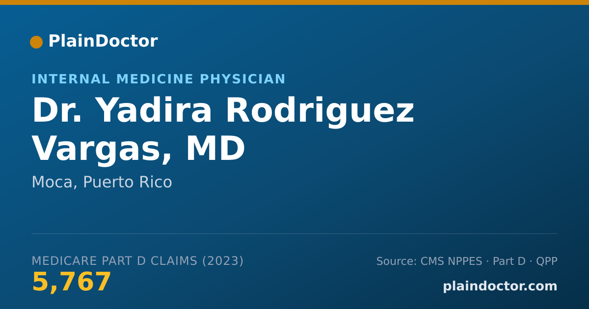 Shareable card for Yadira Rodriguez Vargas, MD - Internal Medicine Physician, Moca, PR