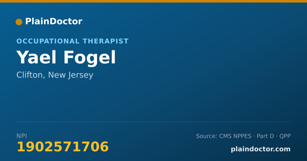 Shareable card for Yael Fogel - Occupational Therapist, Clifton, NJ
