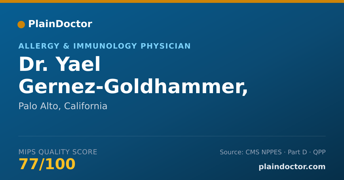 Shareable card for Yael Gernez-Goldhammer, M.D., PHD - Allergy & Immunology Physician, Palo Alto, CA