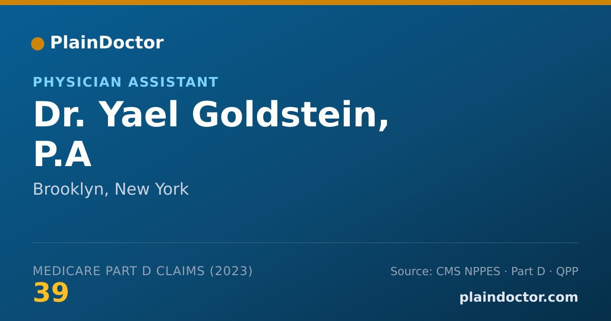 Shareable card for Yael Goldstein, P.A - Physician Assistant, Brooklyn, NY